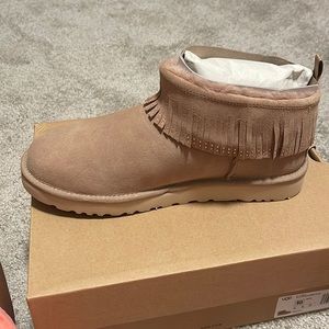 Beautiful Brand new Ugg Boots  Ultra Mini Fringe Bling.  Lined with fur.